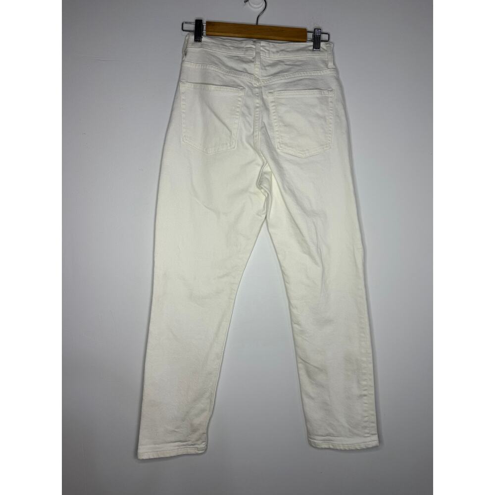 Everlane High Rise Straight Jean in White Size 26 Ankle Some wash wear shown - Picture 6 of 8